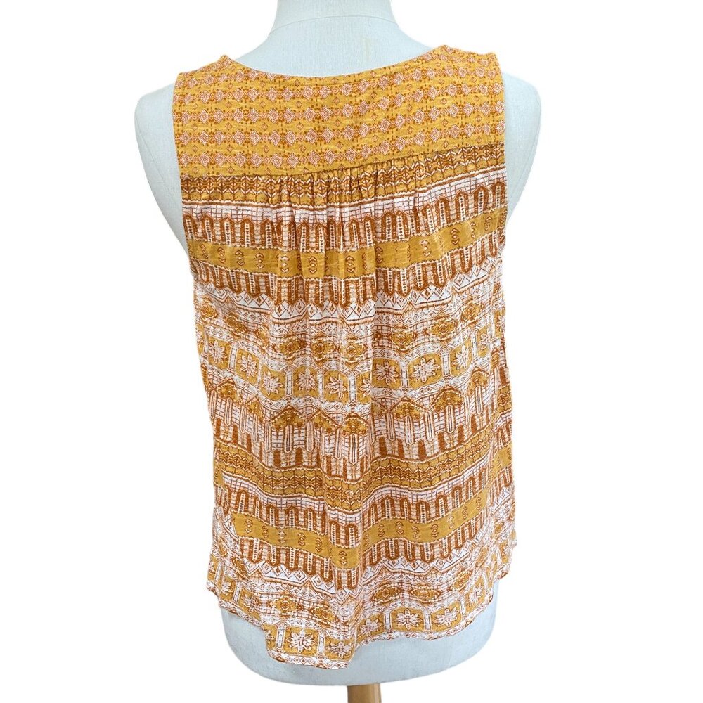 Lucky Brand Indie Boho Tassel Tank Top Mustard Boho Festival Coastal Cowgirl-S - Picture 9 of 14